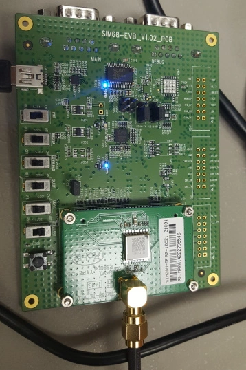 A thermal image of a short-circuit hotspot