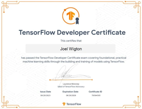 A certificate of completion